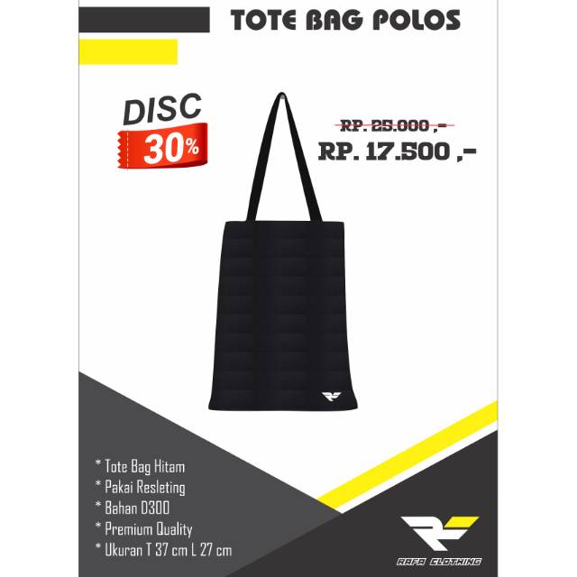 Tote Bag Polos | Tote Bag Hitam | Tote Bag Distro