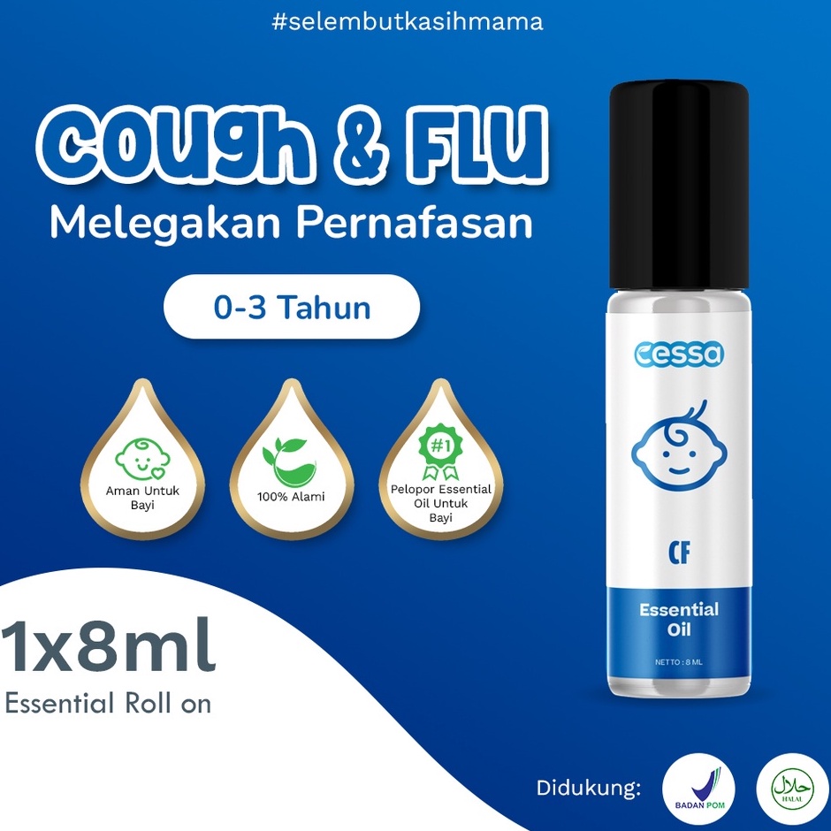 Cessa Cough N Flu (0-2th) Essential Oil Pereda Batuk &amp; Pilek Bayi Aromaterapi Alami Oles Baby