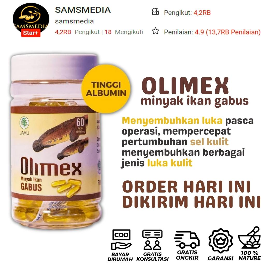 Kapsul Ekstrak Ikan Gabus Kutuk Olimex - Kapsul Pasca Operasi ASLI 100% - Ekstrak Albumin Albusmin Sari Kutuk Ikan Gabus Luka 5x Lebih Cepat Kering Asi Booster - olimax