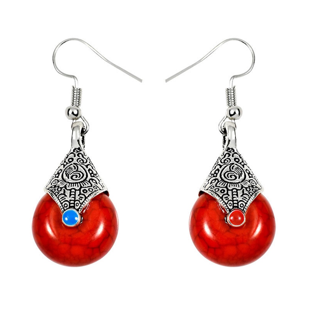 Hu Hu Hu Hu Hu Alat Bantu Pasang Kacamata♡ Anting Kait Gantung Wanita Bahan Resinalloy Desain Batu Gaya Etnik Untuk Hadiah