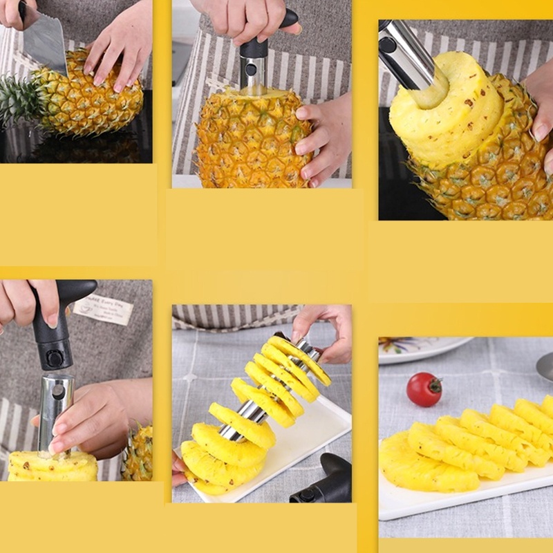 Alat Pengiris Pengupas Buah Nanas Bahan Stainless Steel 3 Warna Untuk Dapur