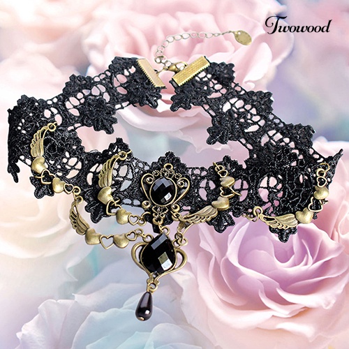 Kalung Choker Bahan Lace Gaya Vintage Gothic Untuk Wanita