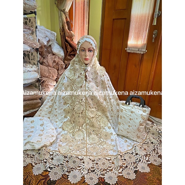 mukena sutra milo prada matahari twoton full kd swarovsky (COD)