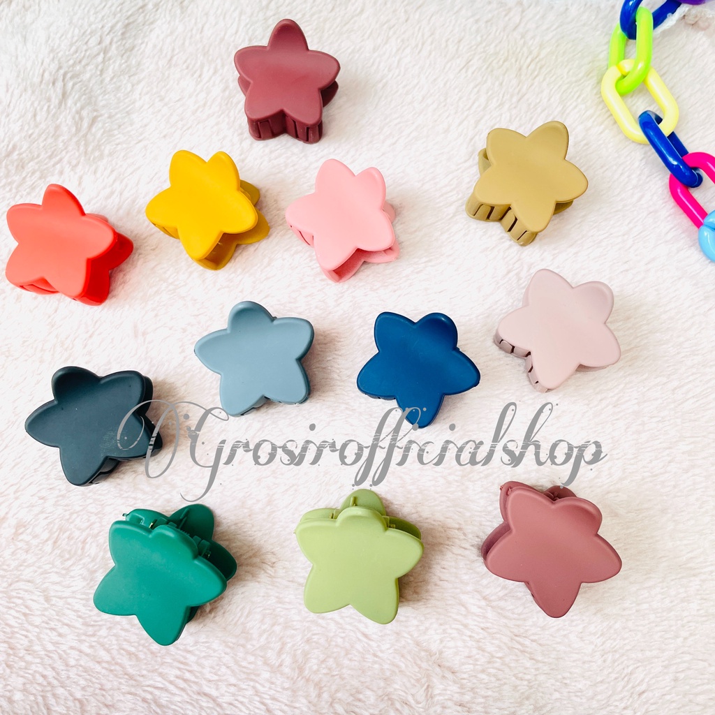 Jedai Doff 3cm Bintang Jepit Salon Korea Matte Mini Hair Claw Clips