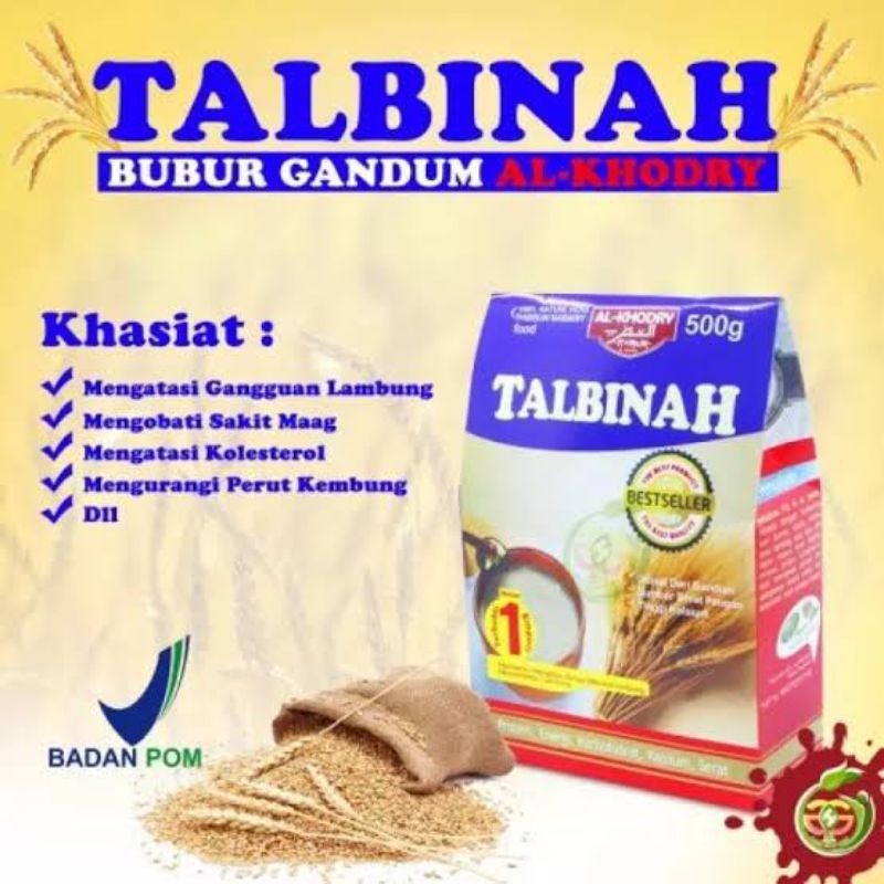

Talbinah Al Khodry Tepung Gandum Untuk Maag dan Lambung 500gr Bubur Gandum Pencernaan