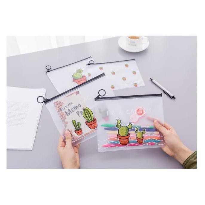 

PF02 Korean Castus PVC Transparant Stationery A5 File Folder - tiga castus