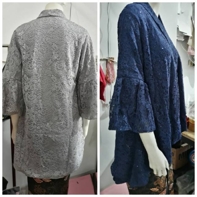 (BrPiJMB) Kebaya Floy Jumbo PINGUIN 7/8 busui BROKAT glitter full furing KeroncongBusana