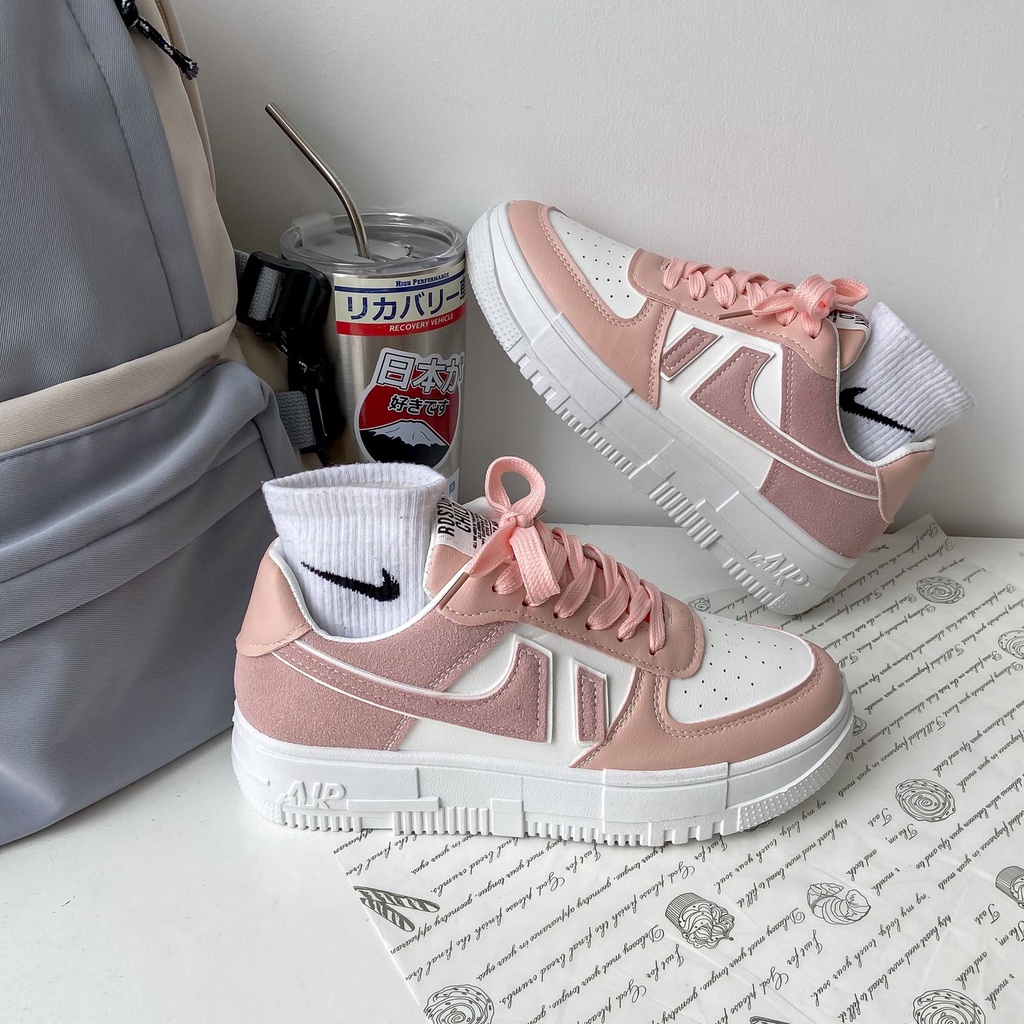 [GROSIR][COD] SEVEN_DAY SEPATU SNEAKERS WANITA KOREA IMPORT SPORT SHOES PINK FQ-39