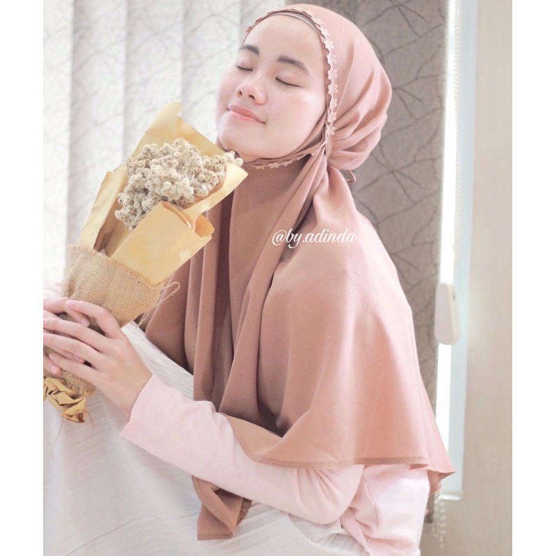 Bergo Jasmine diamond non pet tali Hijab instant Jilbab