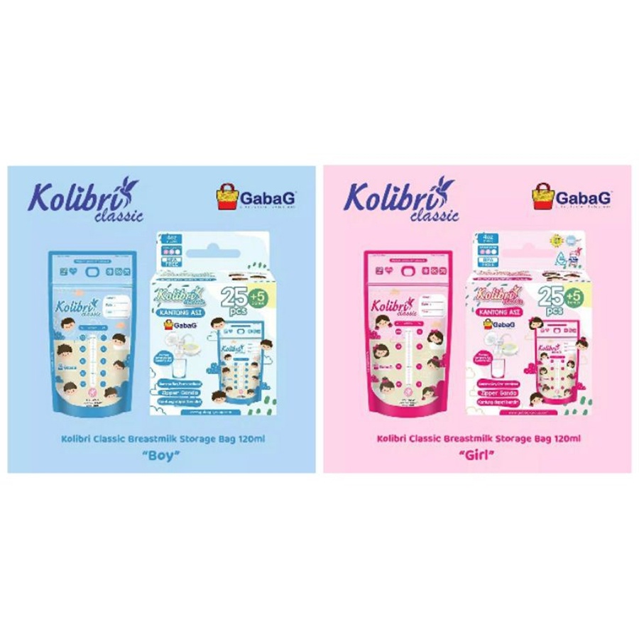 Gabag Kantong Asi Kolibri Classic 120ml BPA Free