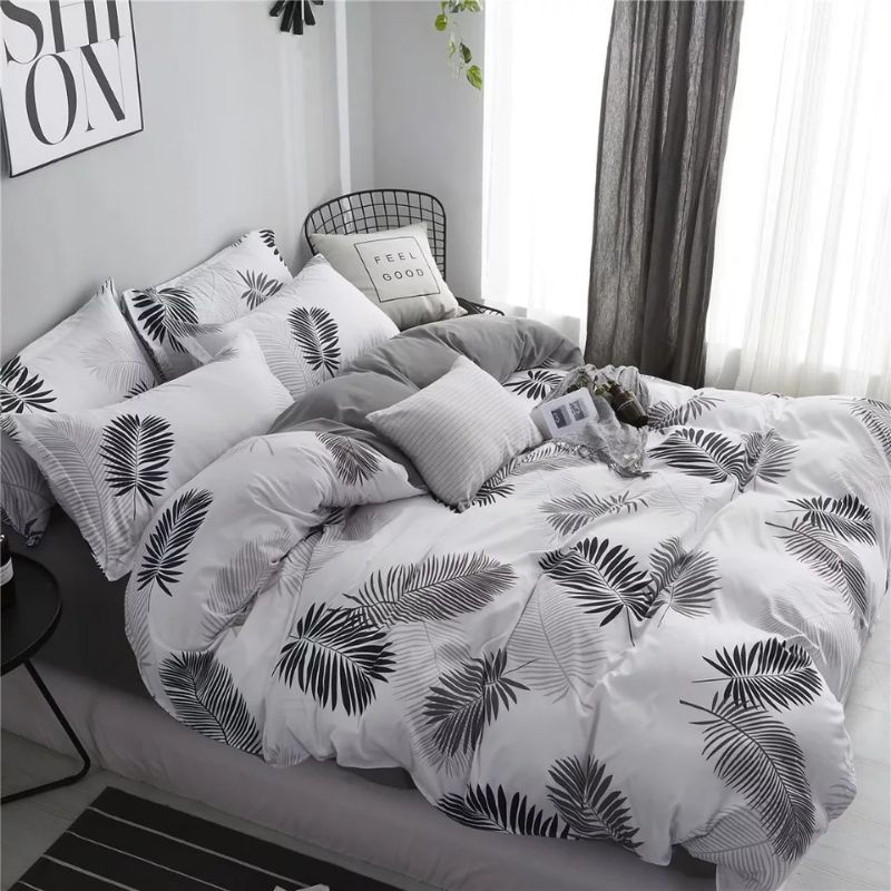 BEDCOVER SET PALMA WHITE MIX