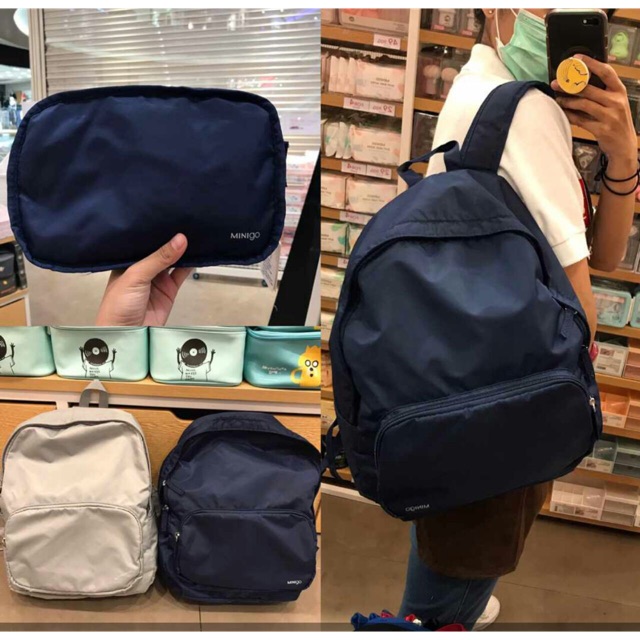 MINIGO Foldable backpack by MINISO. Tas ransel miniso murah surabaya