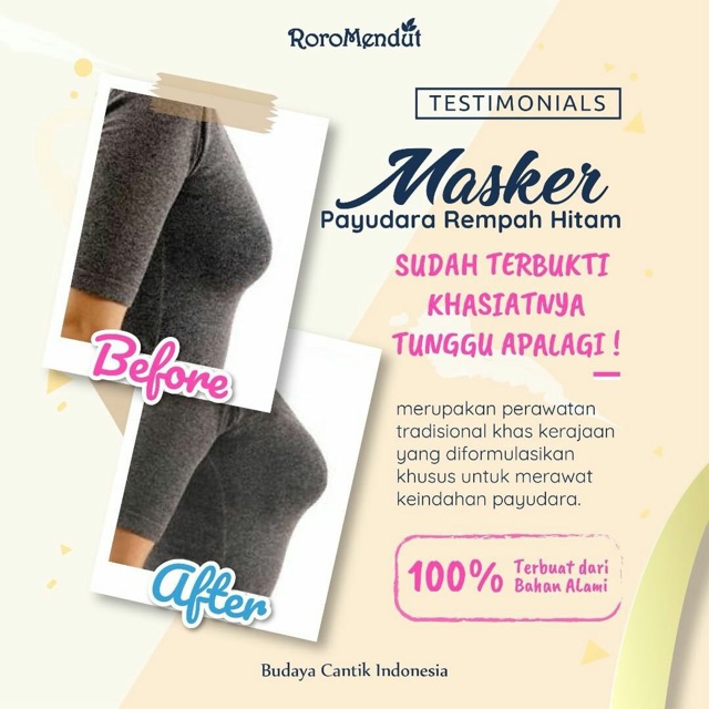 MASKER PAYUDARA RORO MENDUT asli