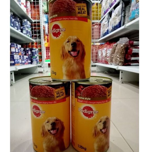 pedigree kaleng beef makanan buat dog 1.15kg dog food