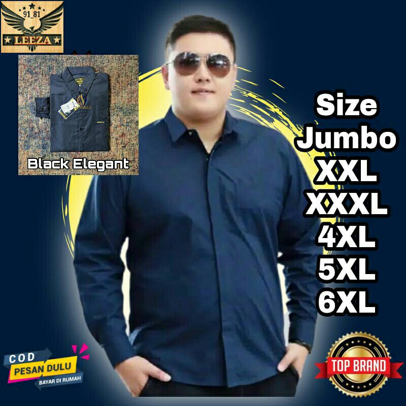 KEMEJA JUMBO PRIA LENGAN PANJANG BAJU POLOS COWOK WARNA(XL - 6XL)