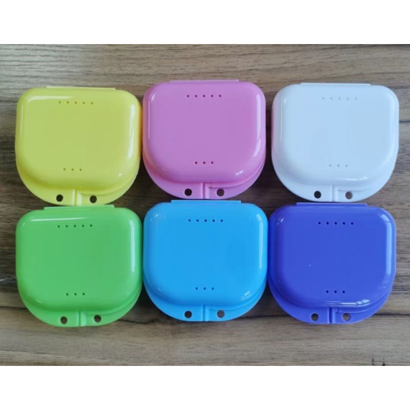 Denture box retainer box kotak retainer kotak gigi palsu tempat gigi palsu tempat retainer dengan lubang udara