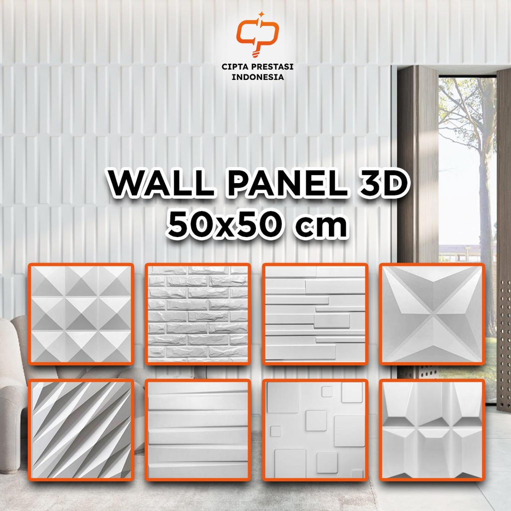 Wall Panel 3D PVC 50x50 Wallpaper Desain Interior Rumah Series 2