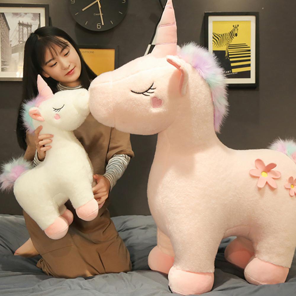 Timekey Mainan Boneka Stuffed Plush Unicorn Lembut 30 / 35cm Untuk Hadiah Natal / Ulang Tahun Anak Perempuan A5W7