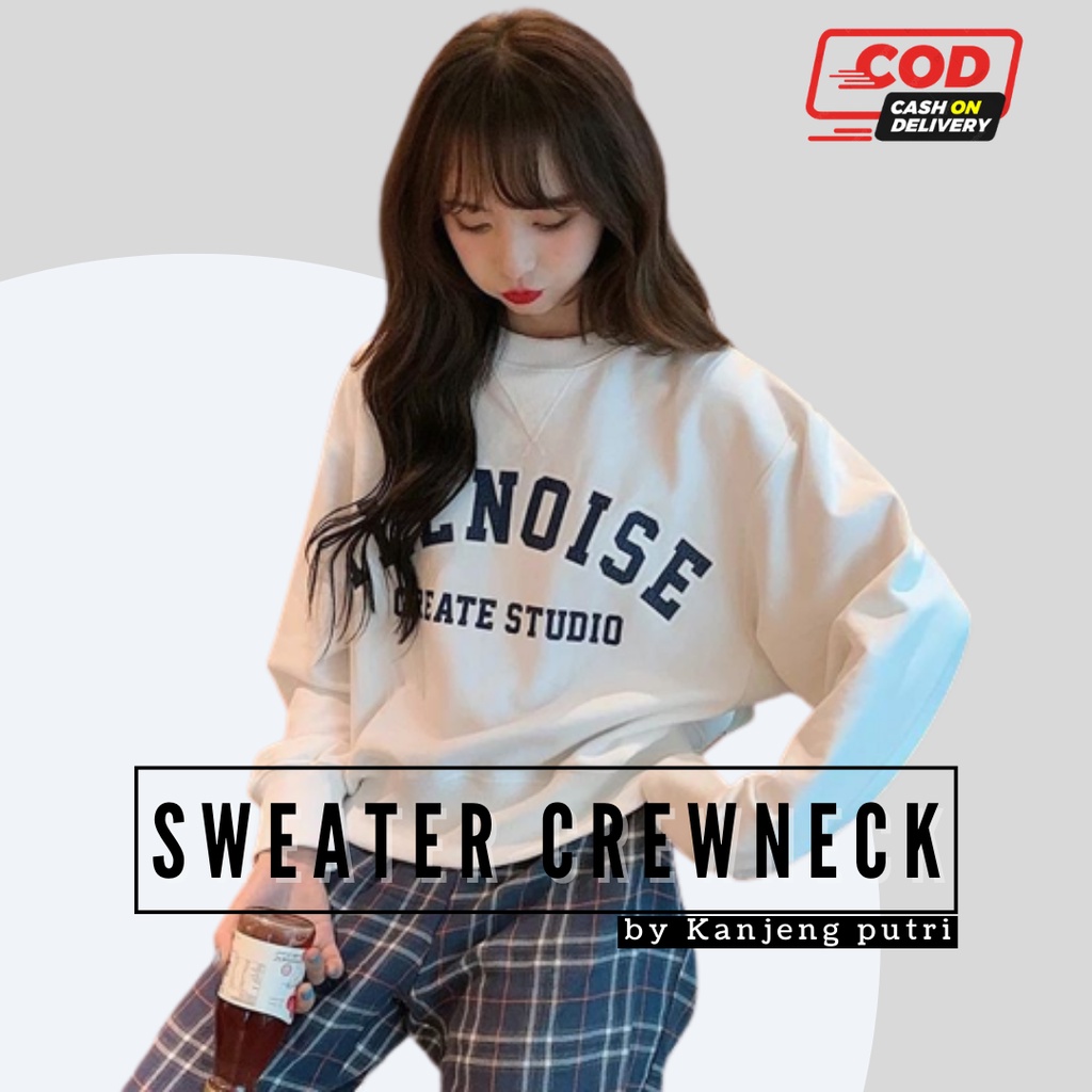 SWEATER WANITA CREWNECK CROP BASIC AOTER OUTWEAR SWEETER SWEATER SWITER ILLNOISE