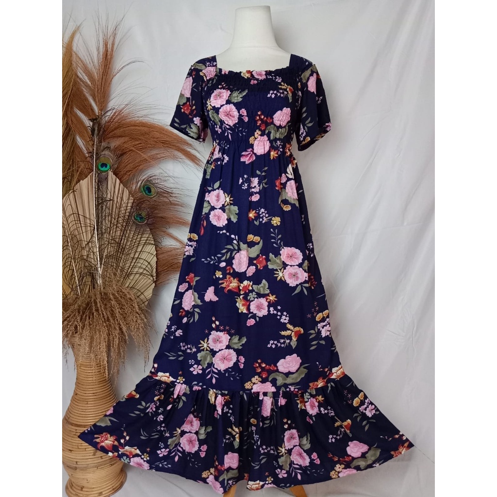 VANESSA REMPEL/ DASTER KERUT DADA REMPEL / DASTER SMOK-POPPY NAVY