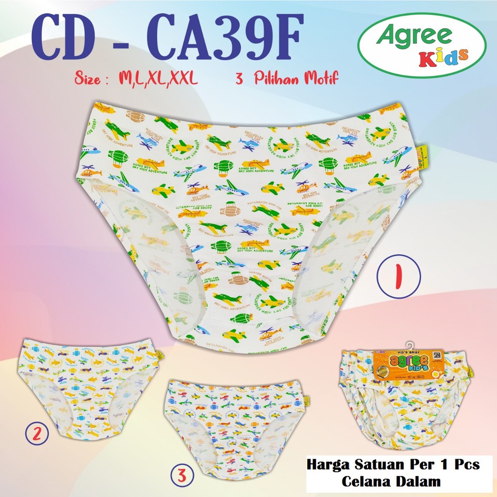 CD Katun Segitiga Anak Cowok Agree CA39 &amp; CA40 / Celana Dalam Anak Pria Lak-Laki / CD Kids Agree