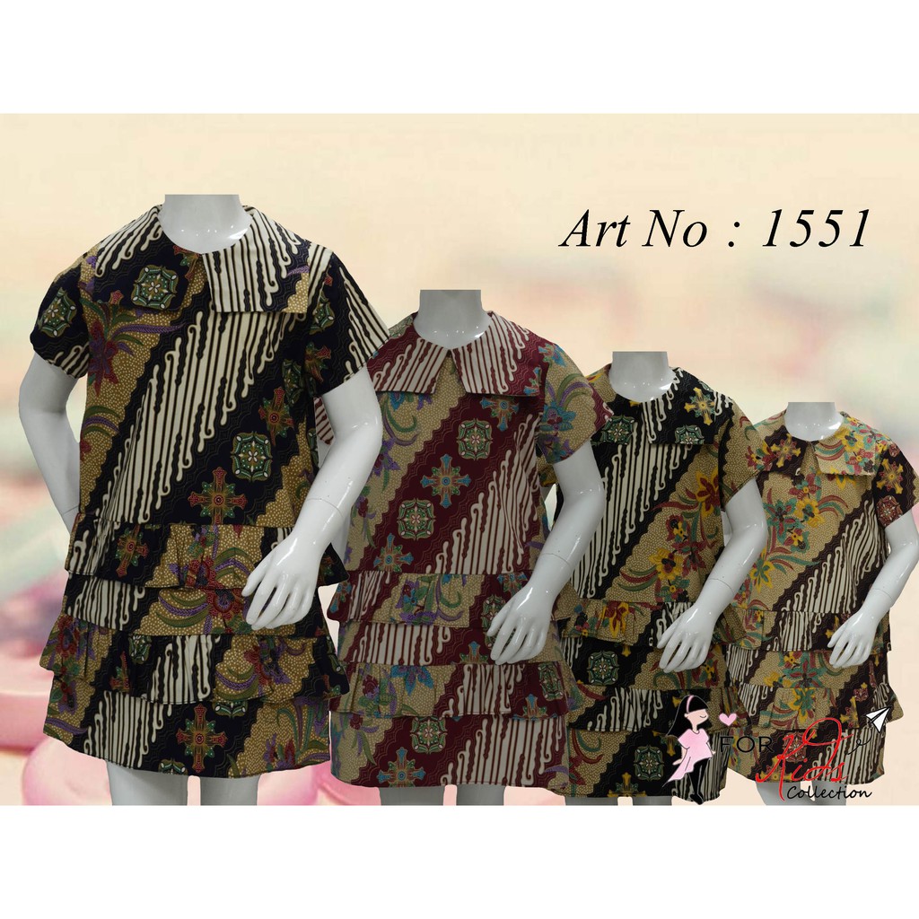 Dress Batik Fashion Casual Anak Perempuan Dari Katun Stretch