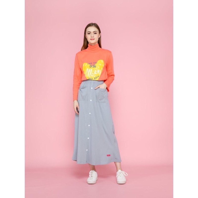 Flowkids Setelan Rok Turtleneck Anak Perempuan - Baju Lengan Panjang Cewek Size 8 10 12 14 16 Tahun