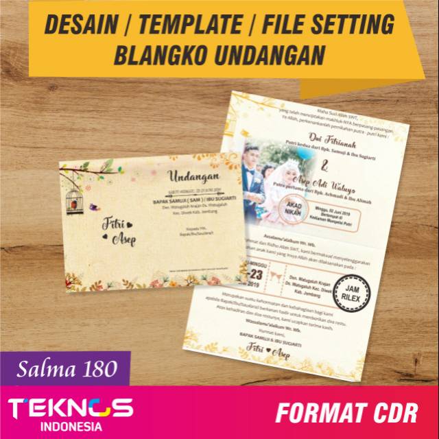 TEMPLATE UNDANGAN PERNIKAHAN - DESAIN UNDANGAN BLANKO SALMA 180
