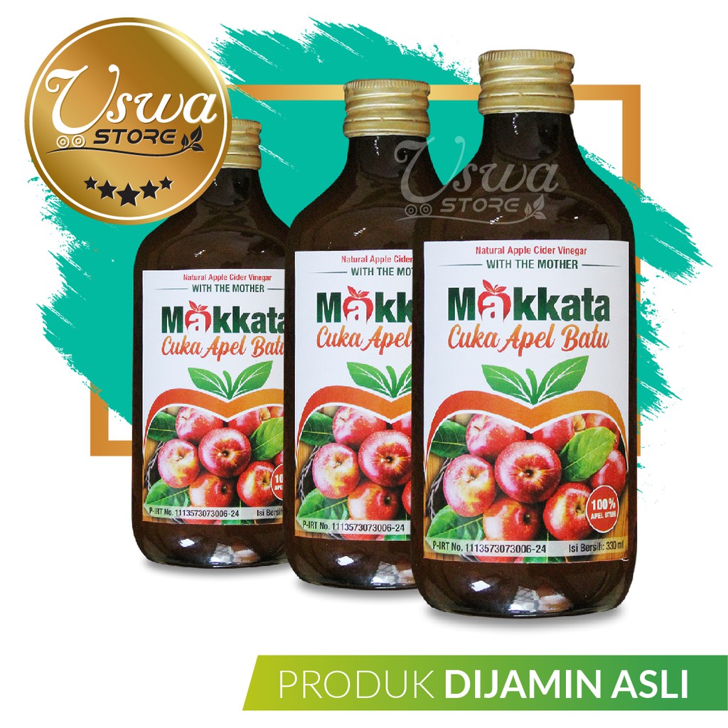 

CUKA APEL Batu Malang MAKKATA Organic Apple Cider Vinegar Original 100% Apel Utuh