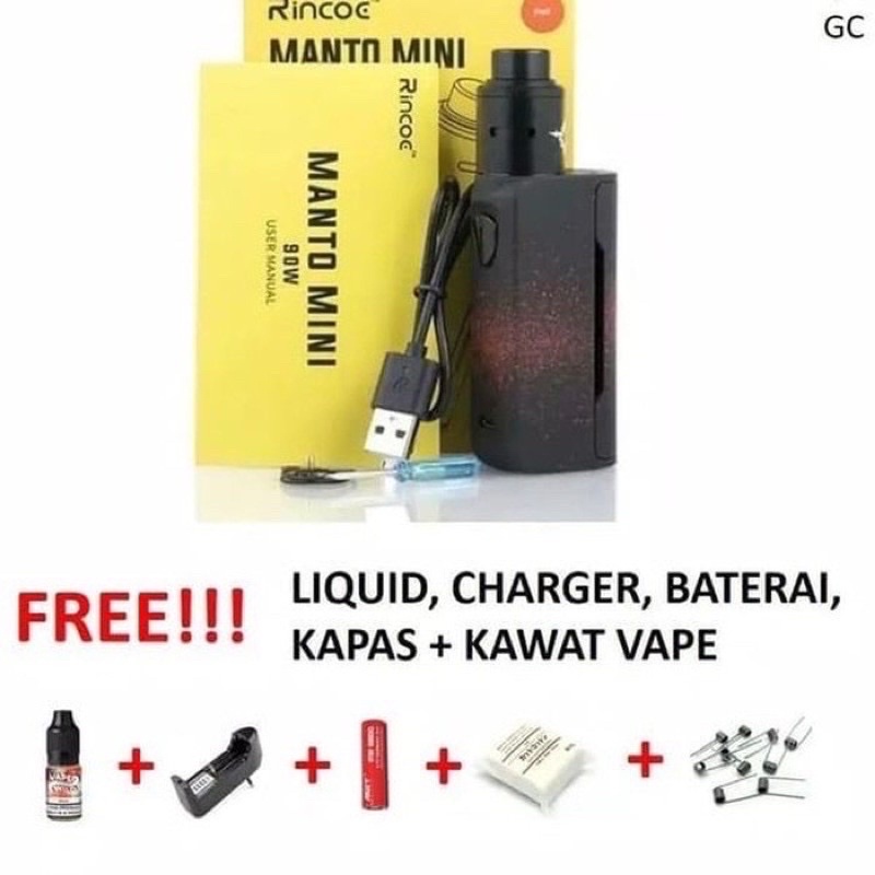 VAPOOR MINI VAPEE SIAP PAKAI MESIN MANTO MINI 90 WATT  FULLSET