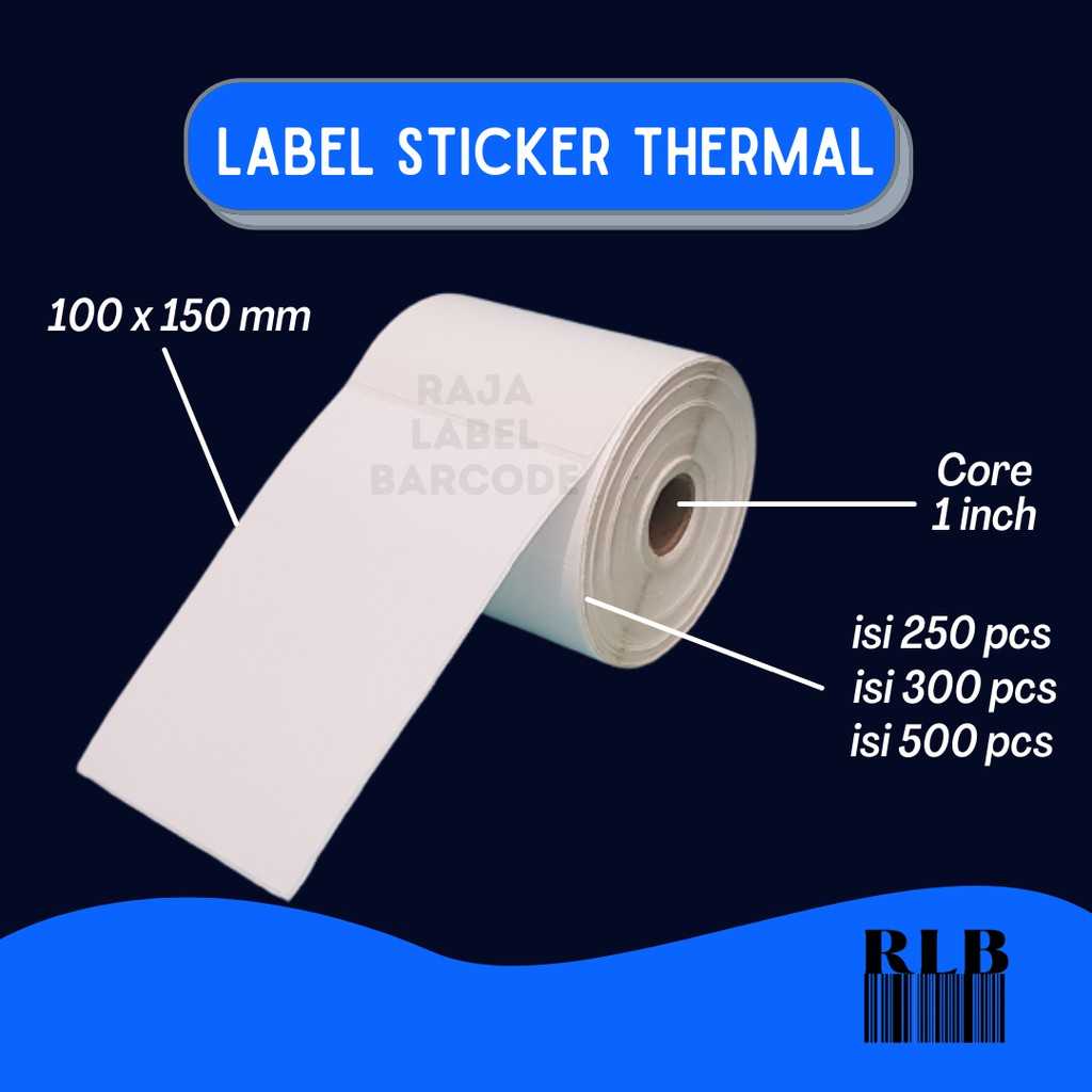 

LABEL STIKER BARCODE THERMAL 100x150mm 500pcs | TERMURAH | KUALITAS TINGGI