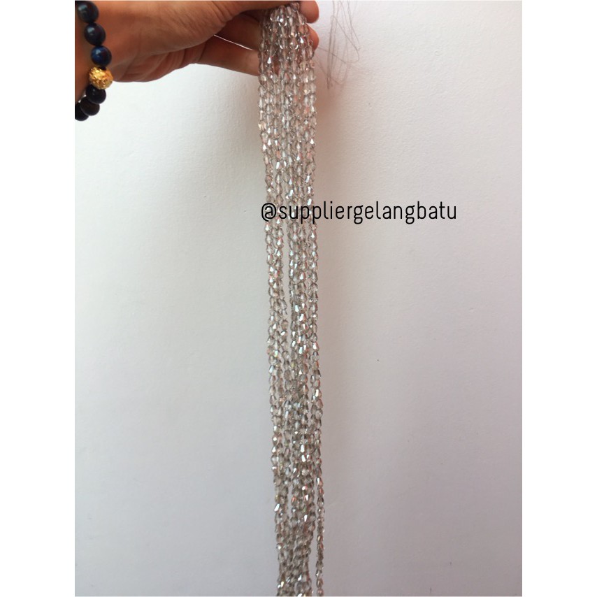 kristal Ceko tetes 10 x 6mm GREY QUARTZ crystal bening bross PREMIUM aksesoris bahan craft supplier