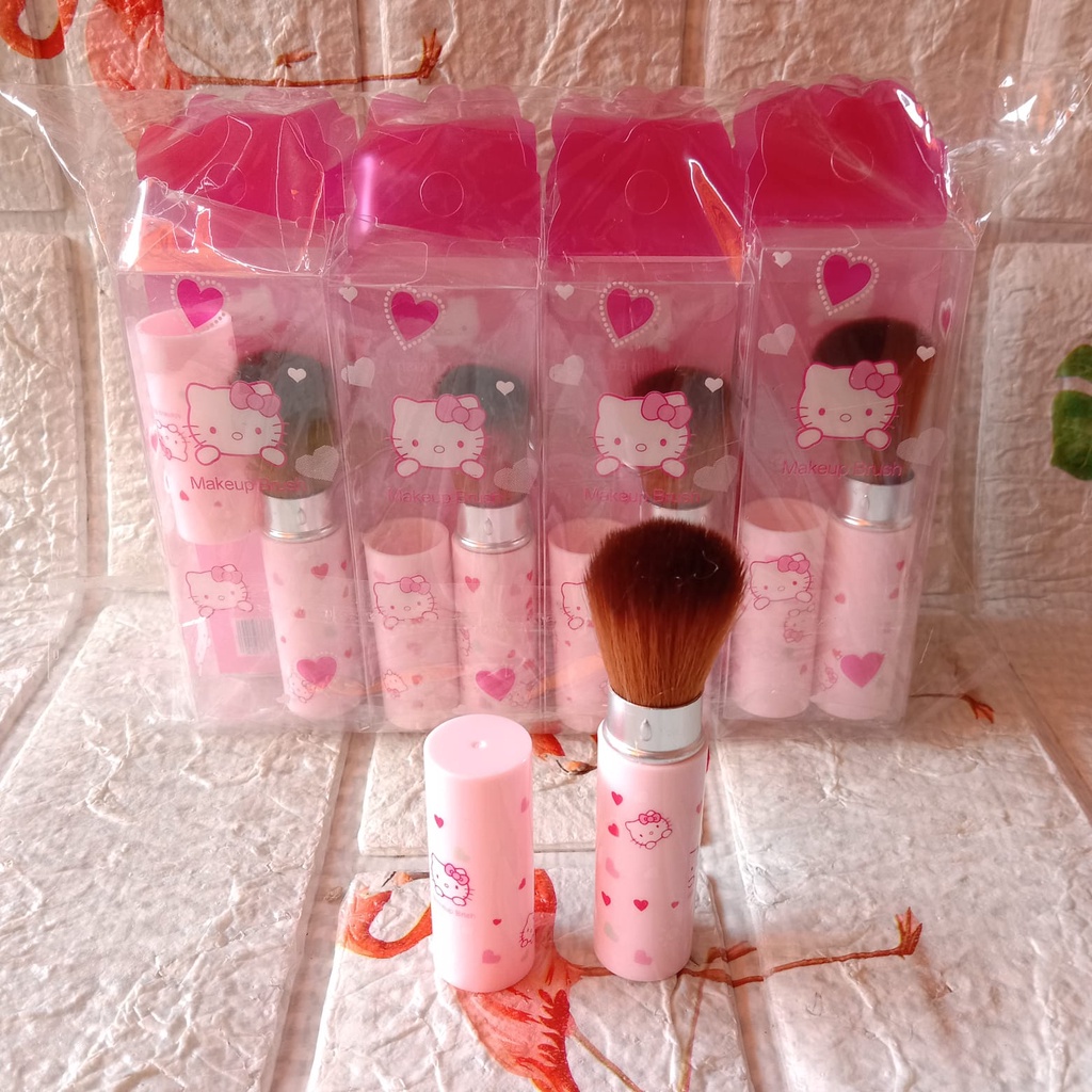 HARGA SATUAN!! Kuas Make Up Blush Motif 9cm Portable Model Tabung Praktis Lebih Bersih Bulu Tebal