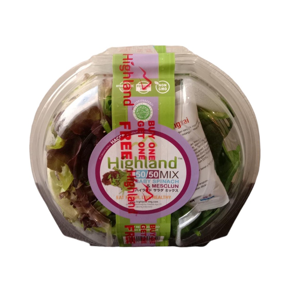 

HIGHLAND MIX BABY SPINACH MESCLUN / HIGHLAND MIX 100 GR