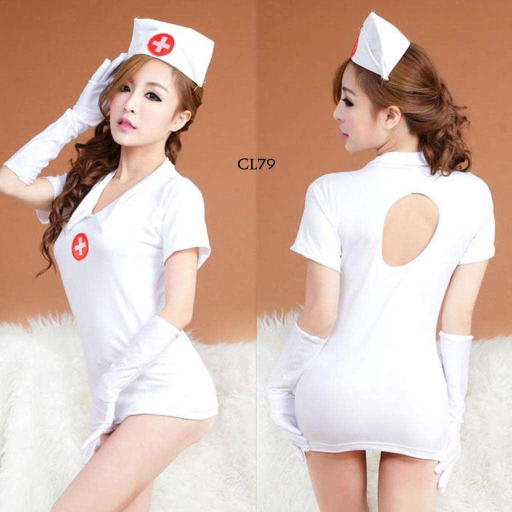 [PRODUK BARU] COSTUME LINGERIE SUSTER PLUS SARUNG TANGAN SUSTER LINGERIE CL79