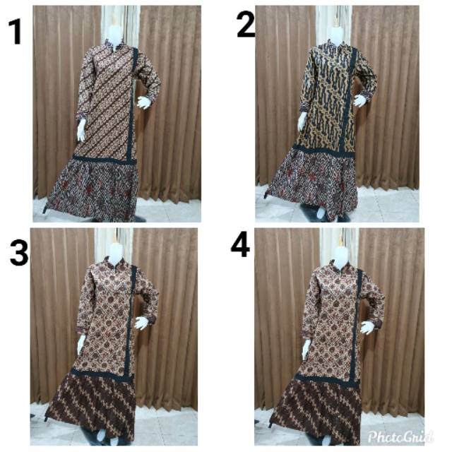 Gamis Batik Wanita Sogaan Liris Parang Shopee Indonesia