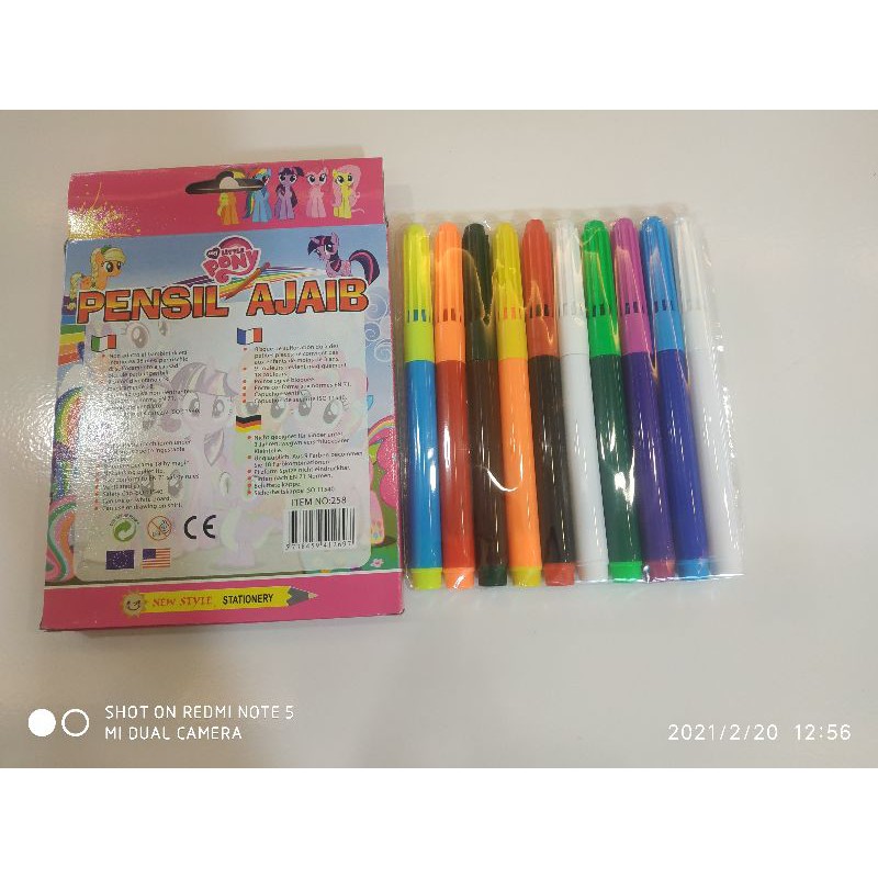 

NEW SPIDOL AIR MAGIC PEN PENSIL AJAIB BISA BERUBAH WARNA