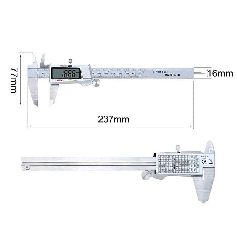 【COD+Dalam stok+Pengiriman Cepat】YUN Stainless Steel Digital Display LCD - Micrometer - Caliper - Sigmat Digital  Vernier Scale - Jangka Sorong Digital 1500MM /Jangka Sorong Kaliper Sigmat Digital Stainless Steel Silver Vernier