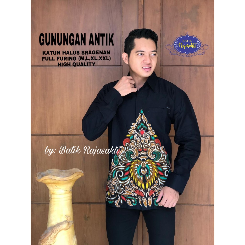 GUNUNGAN ANTIK RAJASAKTI KEMEJA BATIK PRIA SOLO LENGAN PANJANG LAPIS FURING ATASAN BATIK PREMIUM MODERN BATIK MANUK KUNING GIANDRA BANAMITRA PUTIH PARANG COKLAT WIRADITYA BIRUPEN LUVINO PEN PRASADUO LONG JAYANTAKA 2 ARINDA INDIGO HUTAMA BATIKSOLOAMANAH
