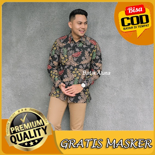 Baju Batik Pria Lengan Panjang Premium Modern Full Furing Original Kemeja Batik Solo PCW 109