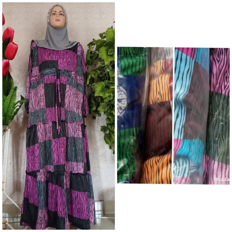 Gamis hyget rempel/gamis hyget motif bunga/gamis rempel all variasi motif