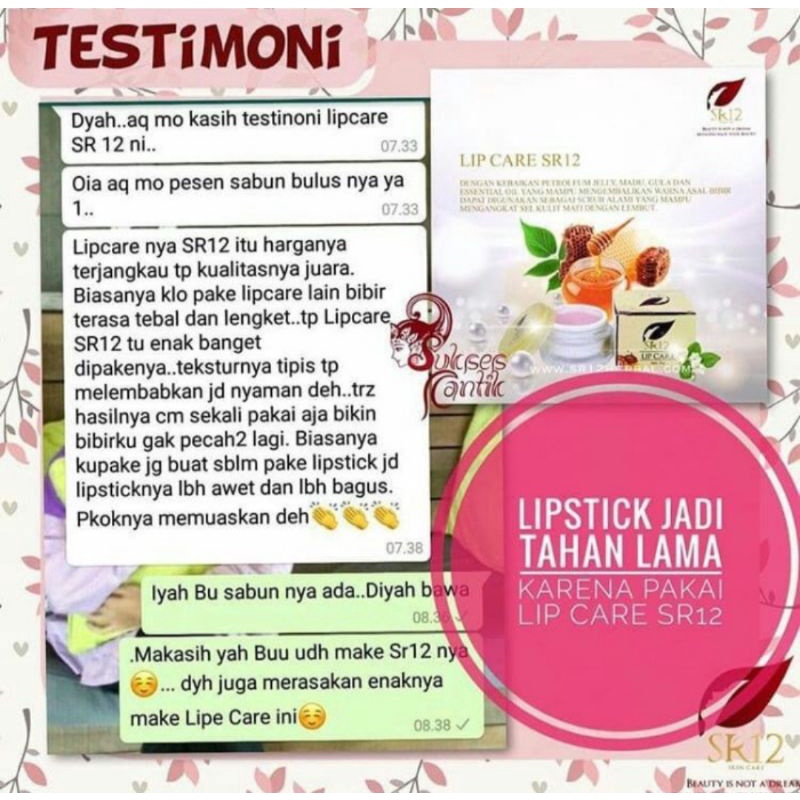 LIP CARE SR12 / PEMERAH BIBIR PERMANEN / LIP BALM / PELEMBAB BIBIR / PENCERAH BIBIR HITAM / LIP CARE BERKUALITAS / LIPCARE SR12 / PERAWATAN BIBIR / LIP CARE ORIGINAL / LIP CARE BPOM