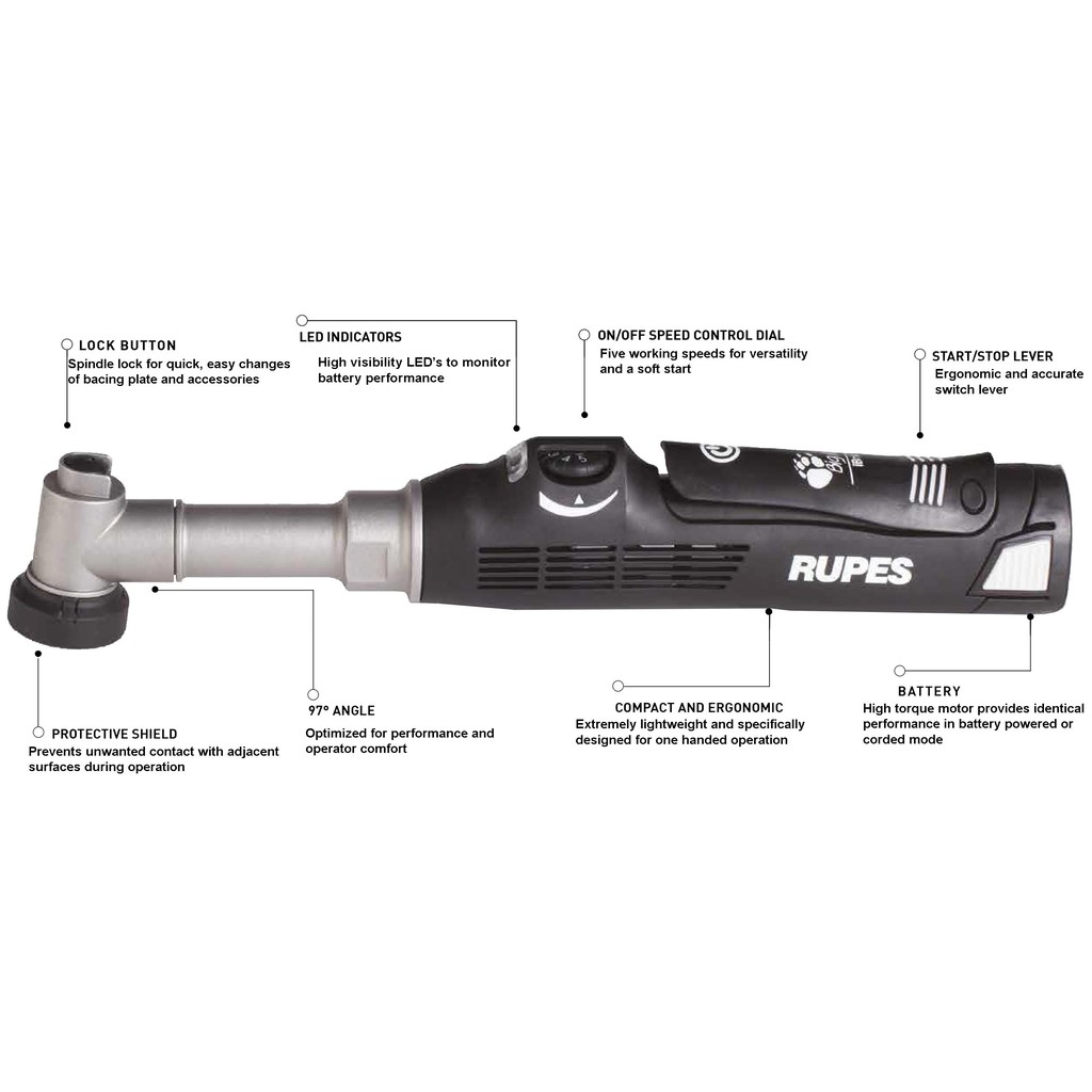 RUPES NANO IBRID LONG NECK KIT Spot Polisher Original Italy Garansi Resmi MURAH