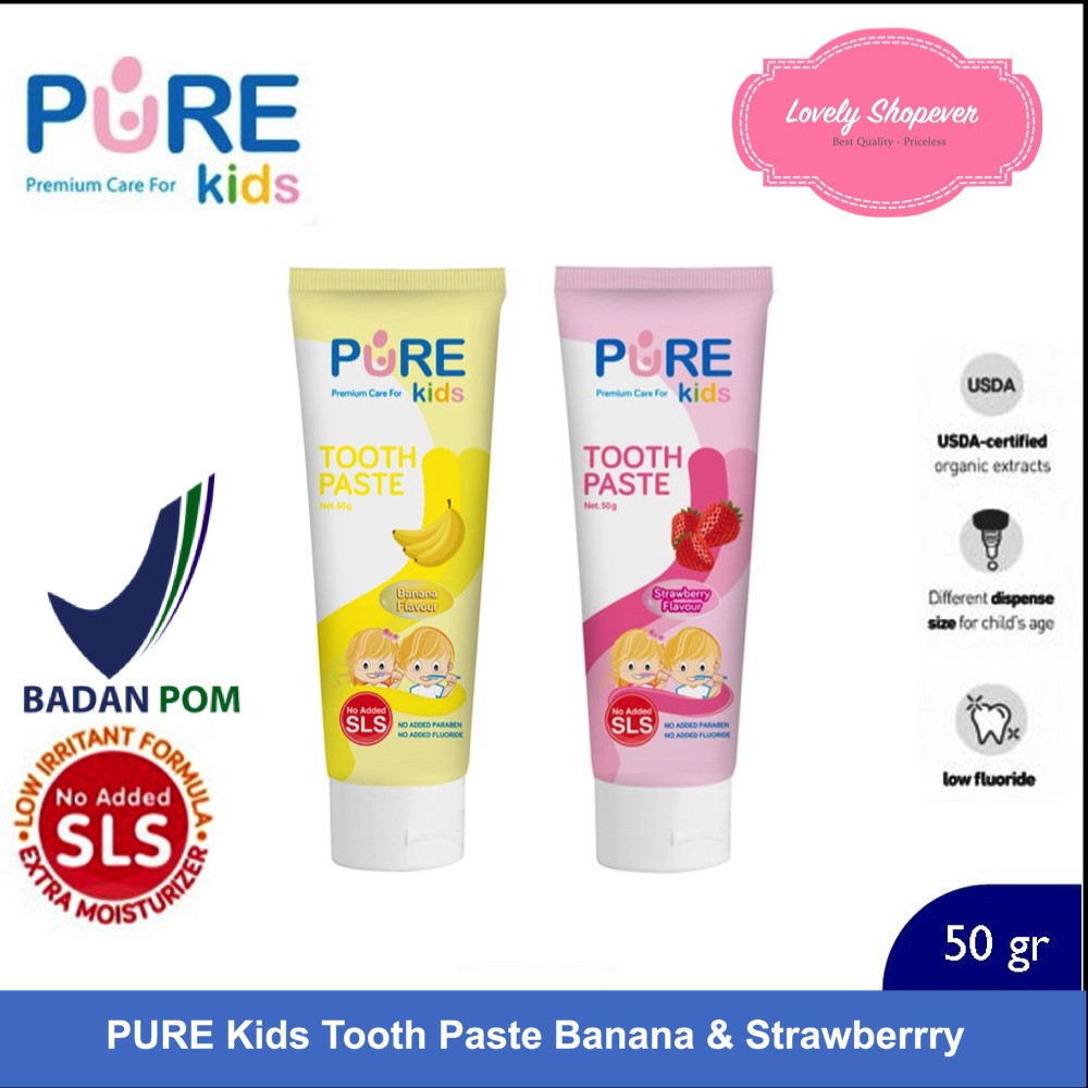 PURE KIDS PUREKIDS BABY TOOTH PASTE PASTA GIGI ODOL ANAK 50 gr 50gr