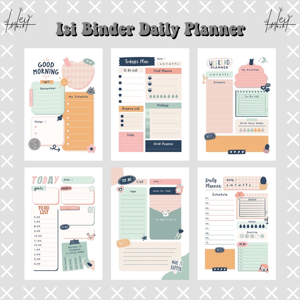 

[HM] ISI BINDER DAILY PLANNER A5/B5 Mint Pastel Geugu