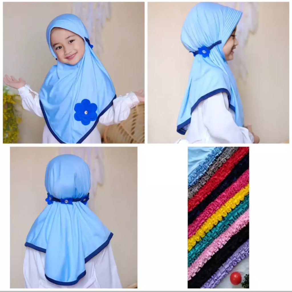 Jilbab Anak Mawar Usia 3-6 Tahun Bahan Jersey Terbaru Termurah / Alody's Collection