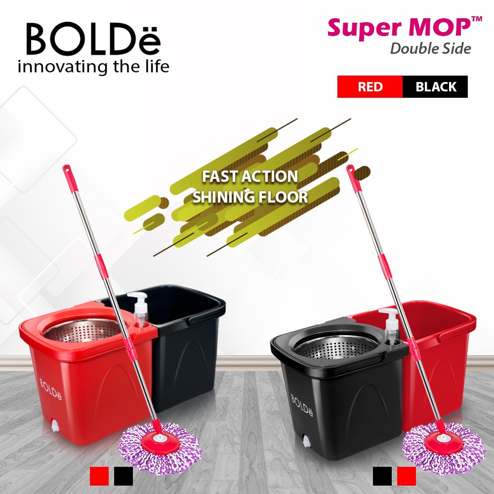 BOLDe Pel Lantai Dengan Dua Sisi / Super Mop Double Side - Red Black BOLDE OFFICIAL STORE