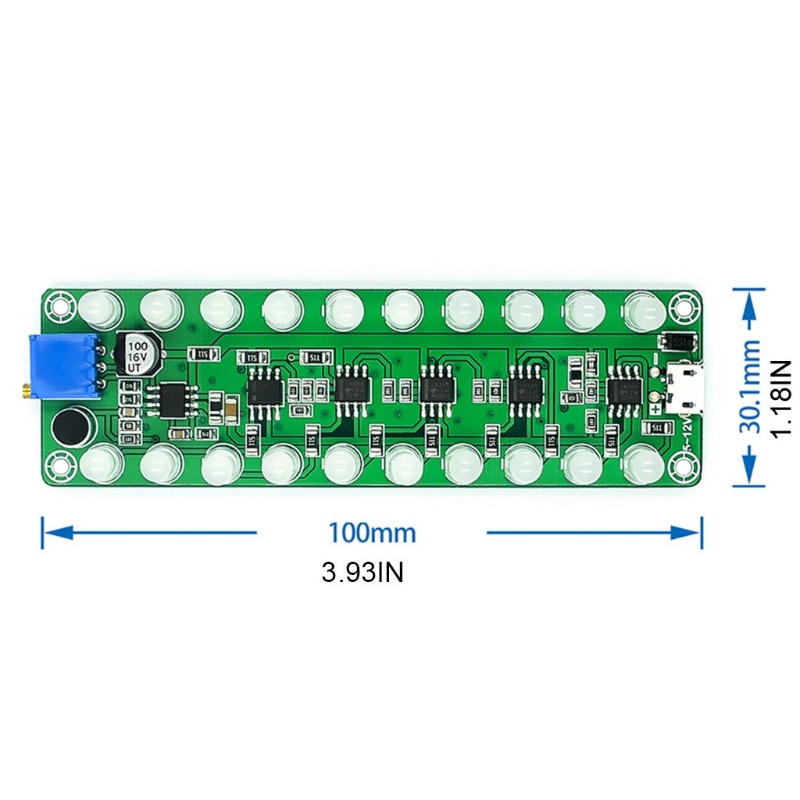 Btsg RGB Voice-Activated Voice Sound Control Spectrum Lampu LED Amplifier VU Meter Cahaya Suasana Lampu Mobil MP3 Player