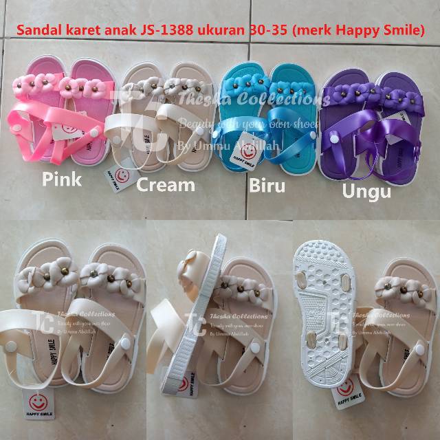  Sandal  karet  anak JS 1388 ukuran 30 35 merk  Happy Smile 