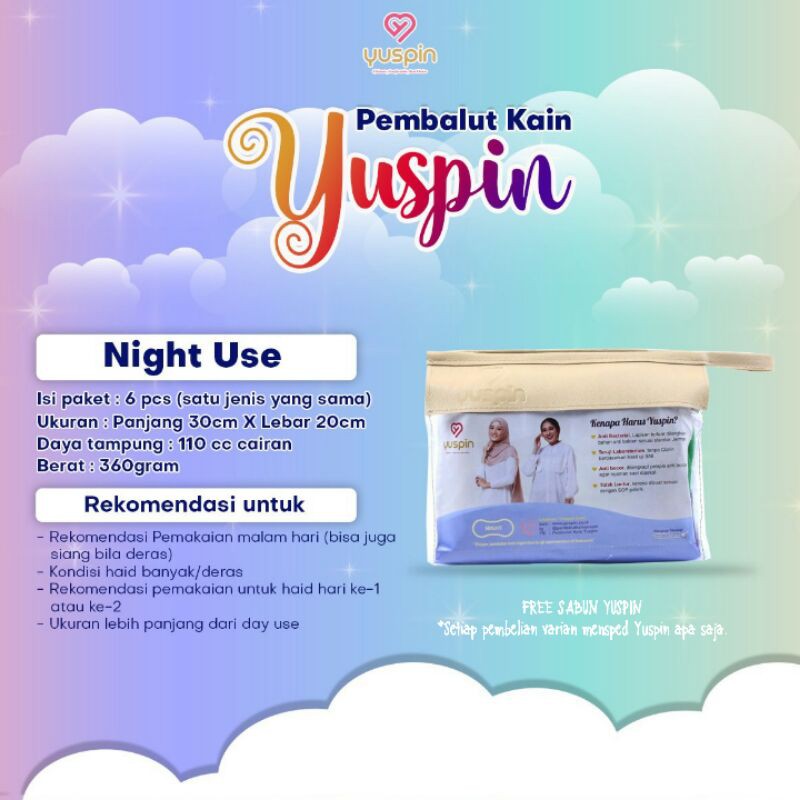 [FREE SABUN YUSPIN] YUSPIN NIGHT USE // PEMBALUT KAIN YUSPIN